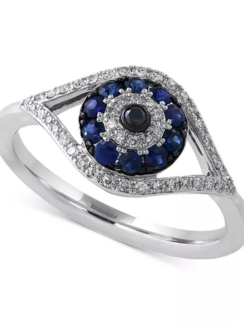 EFFY Blue and White Halo Evil Eye Ring